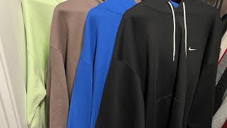 NikeLab “Solo Swoosh” Essentials NRG Hoodie Review  Try On 4 COLORWAYS [upl. by Ladew604]