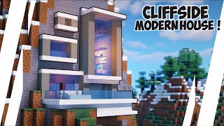 Cara Membuat Rumah Modern di Sisi Tebing   Cliffside   Minecraft Modern Pt29 [upl. by Soren]