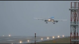 Storm Doris forces plane into treacherous landing at Leeds Bradford airport [upl. by Vonny870]