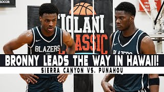 Bronny and Kijani lead Sierra Canyon in Hawaii First round of the Iolani Classic vs Punahou [upl. by Atirahc]