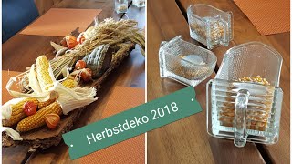 Herbstdeko  Herbstdeko 2018  Esstischdeko mit Getreide Mais u Baumrinde [upl. by Maxentia]