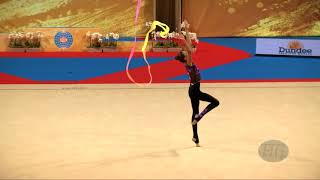 STOYANOVA Anna NOR  2018 Rhythmic Worlds Sofia BUL  Qualifications Ribbon [upl. by Anhsirk]