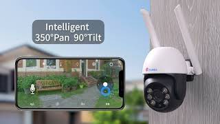 Ctronics PTZ Outdoor WiFi Surveillance Camera 1080P Wireless with Automatic Tracking [upl. by Nwotna]