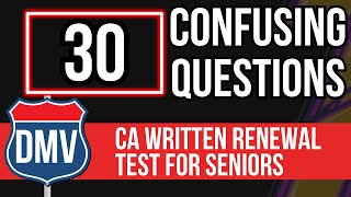 California DMV Written Renewal Test for Seniors 2024 30 Confusing Questions [upl. by Annaira]