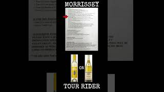 MORRISSEY Tour Rider 7 Band Dressing Room Food [upl. by Sollows]