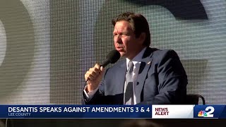 Florida Gov Ron DeSantis speaks against amendments 3 and 4 [upl. by Steffin]