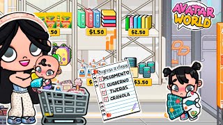 ¡¡¡COMPRAS REGRESO A CLASES EN FAMILIA📚 ¡LISTA DE UTILES📃  en AVATAR WORLD NALA💞 [upl. by Sapienza]