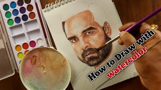 Watercolor Painting Tutorial for beginners  How to Draw portrait by using Watercolor in Hindi [upl. by Anthia523]