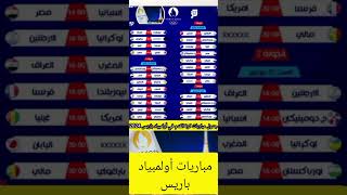 جدول مباريات اولمبياد باريس 🇲🇫 2024 [upl. by Defant]