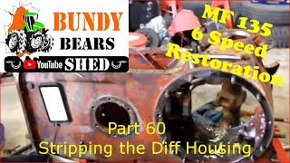 MF135 6 Speed Restoration 60 Stripping the Rear Diff Housing [upl. by Saba]