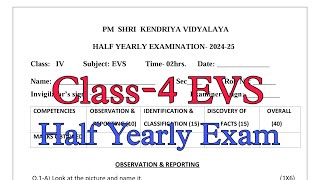 Class4 EVS Half Yearly Exam Question Paper  Term1 Session 202425 PM Shri Kendriya Vidyalaya [upl. by Aloisius67]