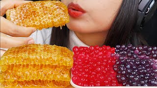 ASMR RAW HONEYCOMB POPPING BOBA PEARLS  MUKBANG ASMR EATING SOUNDS [upl. by Mozza855]