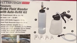 Using a Harbor Freight  Pittsburgh pneumatic brake fluid bleeder kit on a Mk3 Toyota Supra 4K [upl. by Maximilianus]