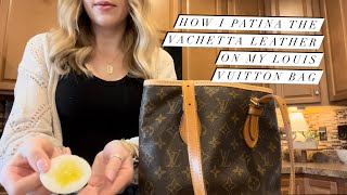 How I PATINA the Vachetta Leather on my LV Bucket Bag Tips amp Tricks [upl. by Llewol569]