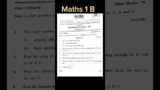 Inter 1b Maths Question Paper  1st Year Maths 1b Model Paper  Shorts [upl. by Htiel244]