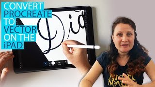 Procreate Lettering  Convert to Vector on the iPad image trace [upl. by Arehs]