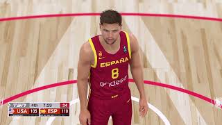 USA vs SPAIN EXHIBITION FULL GAME HIGHLIGHTS  2024 Paris Olympic Games Highlights Today 2K24 [upl. by Ainak]