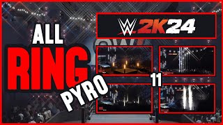 All WWE 2K24 Ring Pyro Options  Explosive Custom Entrance Showcase [upl. by Hilde604]