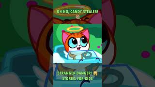 CAN KITTEN CATCH THE CANDY STEALER 🍭 STRANGER DANGER LESSON FOR KIDS 🙀😻 [upl. by Siriso]