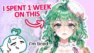 How I Made Myself a VTuber 🌸💚 Part 1 Drawing the Model [upl. by Elery]