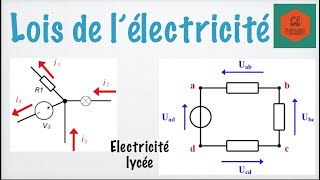 Lois de lélectricité ou lois de Kirchhoff  loi des noeuds loi des mailles [upl. by Pasahow]