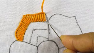 amazing buttonhole stitch variation hand embroidery flower design tutorial [upl. by Nnylatsyrk]