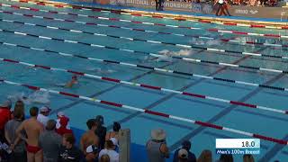 Men’s 100m Breast B Final  2018 Phillips 66 National Championships [upl. by Llehsad]