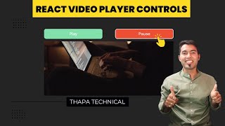🔴 Add Play Pause Button Functionality in Video Player using React Hook [upl. by Ynaffital]