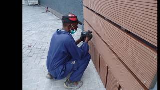 Wood Plastic Composite Gate Cladding Installation  Residential Project [upl. by Epolenep256]