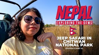 🇳🇵Nepal  Jeep Safari in Chitwan National Park  Barahi Jungle Lodge  Tiger Rhinos Deers amp Crocs [upl. by Dasi193]