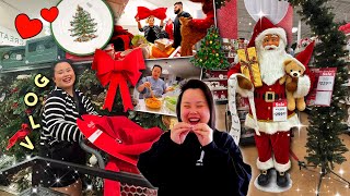 VLOG going CHRISTMAS DECOR shopping at HomeGoods and Target  cooking at home halloween story [upl. by Opalina]