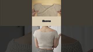 How to Crochet Wrap Crop Top in 5 Easy Steps crochet crocheting crochettutorial crochetpattern [upl. by Ecirp]