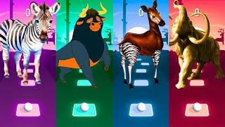 Funny Zebra vs Funny Ferdinand vs Funny Okapi vs Funny Mammoth  Coffin Dance  Tiles Hop [upl. by Hagar259]