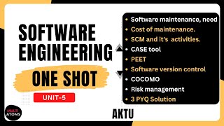 software engineering  Software Engineering Unit5 One Shot Video  PYQ Solution  Aktu Exam [upl. by Nowaj]