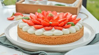 Tarte fraise basilic sur sablé breton [upl. by Aicilat]