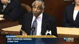 Representative Rangel Reaction to Ethics Violation Charges [upl. by Naeerb]