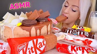 ASMR EATING CHOCOLATE CANDY BARS ICE CREAM CAKE MARSHMALLOW DESSERT MUKBANG 디저트 먹방 [upl. by Alrich]