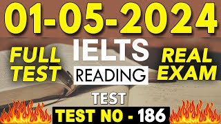 IELTS Reading Test 2024 with Answers  01052024  Test No  186 [upl. by Thorma215]