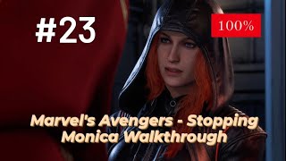 Marvels Avengers  Stopping Monica 100 Walkthrough Part 23 [upl. by Ynohta475]