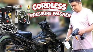 48V PORTABLE PRESSURE WASHER  RECHARGEABLE PRESSURE WASHER REVIEW AND TESTING  SHOPEE HAUL [upl. by Katushka849]