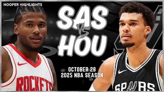 San António Spurs vs Houston Rockets Full Game Highlights  Oct 28  2025 NBA Season [upl. by Sadowski]