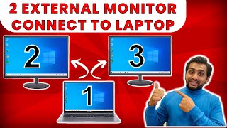 How to connect 2 monitors to one laptop  Dual monitor setup  Triple monitor setup  Technosearch [upl. by Mailiw]