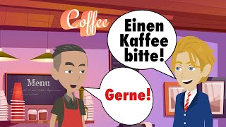 Learn German  Ordering a coffee  Dialogue in German with subtitles [upl. by Gujral]