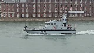 HMS Dasher  P280 sailing into the Solent [upl. by Trah631]