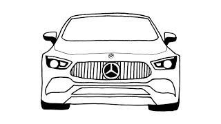 How to Draw a Mercedes Car  Drawing Easy Car  How to Draw a Car [upl. by Atem]