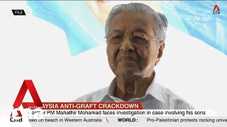 Former Malaysia PM Mahathir being investigated in antigraft probe involving his sons [upl. by Yblok]