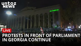 LIVE Protests in front of parliament in Tbilisi Georgia continue [upl. by Nuarb]