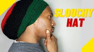 Quick crochet slouchy beanie  How to crochet a slouchy hat for man [upl. by Behah]