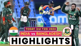 India vs Bangladesh Highlights 2024  India vs Bangladesh 3rd T20 Highlights 2024  Axar Patel [upl. by Lizette]