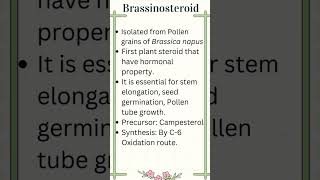 Plant Hormone Brassinosteroid with notes and biosynthetic pathway feedshorts agriculture notes [upl. by Lletnohs870]